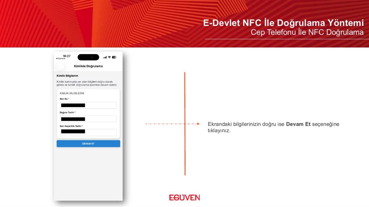 NFC tarama - kimliği telefonun arkasına tutma