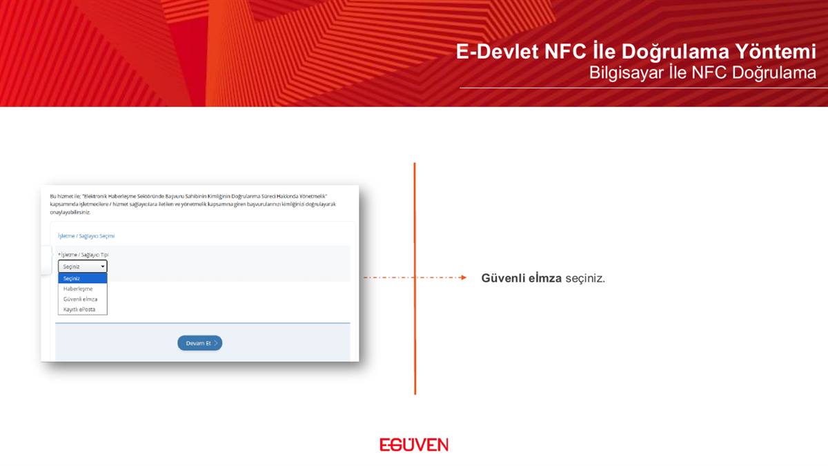 Güvenli eİmza seçimi