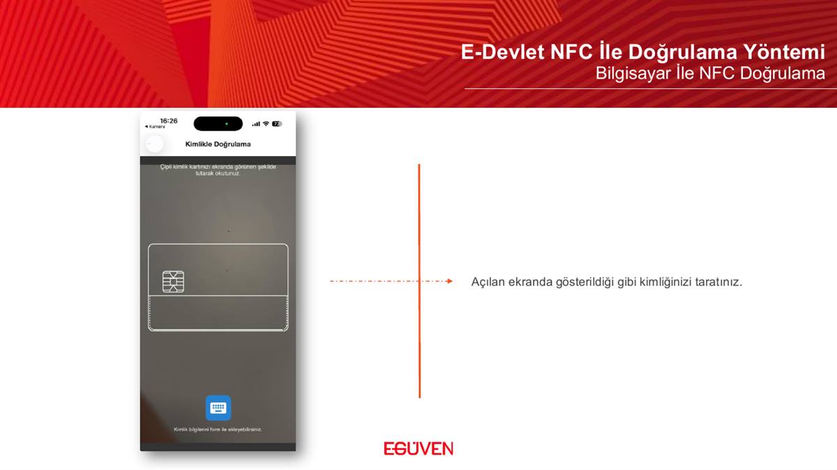 Kimlik tarama ekranı PC yöntemi