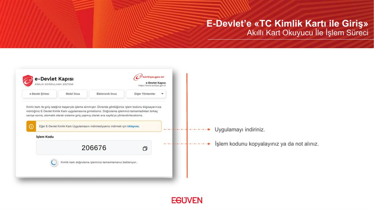 Doğrulama uygulaması indirme ve işlem kodu