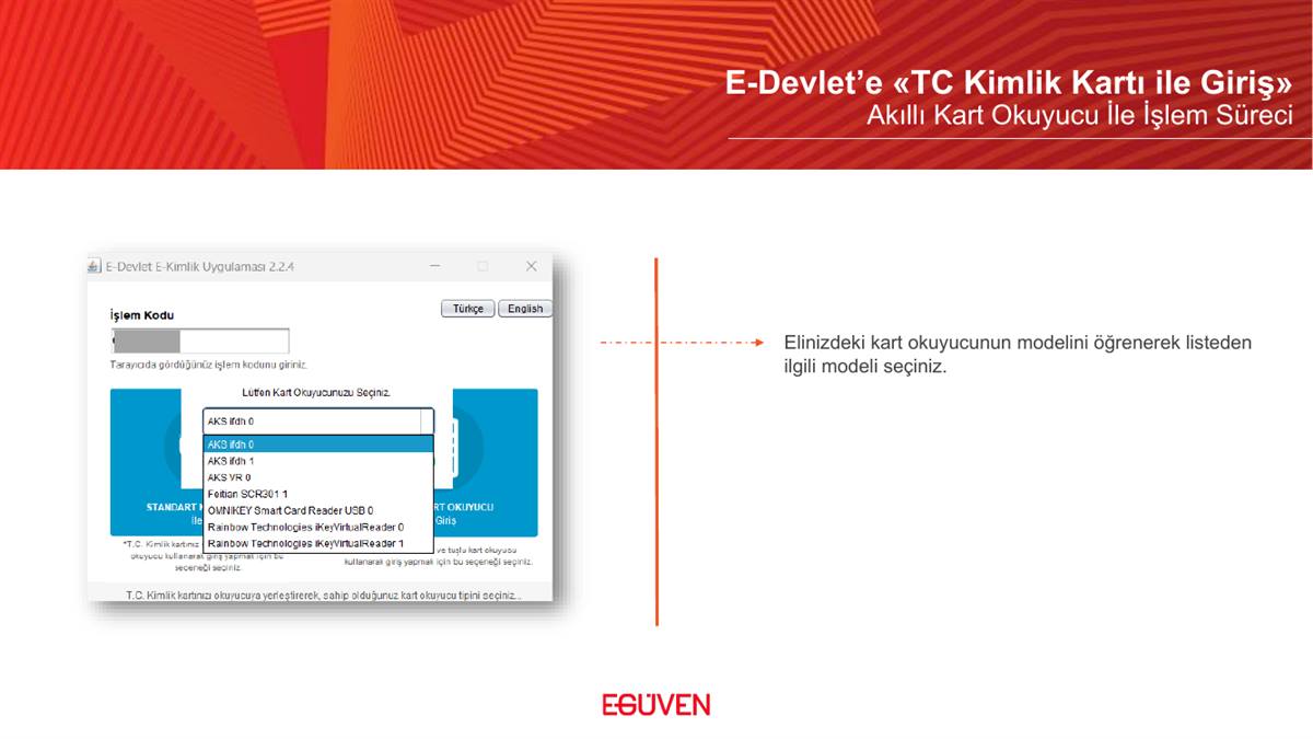 Kart okuyucu modeli seçimi