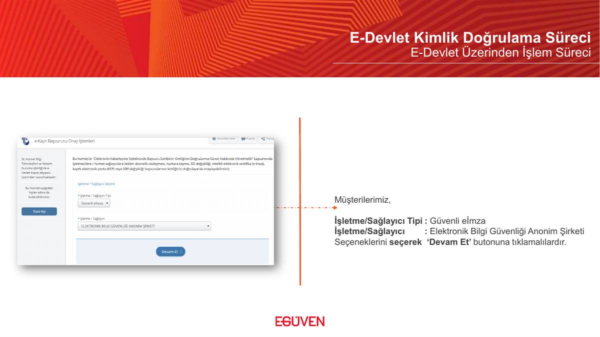 Sağlayıcı seçimi ve devam