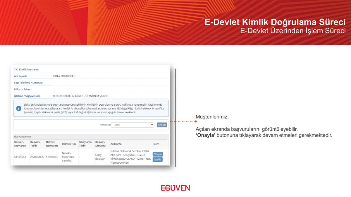 Başvuruyu görüntüleme ve onaylama
