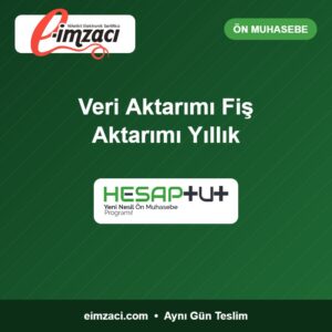 Veri Aktarımı Fiş Aktarımı Yıllık – EİMZACI ve HesapTUT logolu ürün görseli